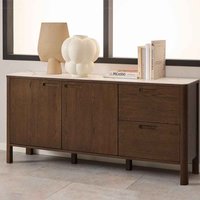 Simcoe Ceramic Top Sideboard With 2 Doors 2 Drawers In Smoked Oak