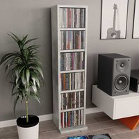 Baina Wooden Bookcase With 6 Shelves - Concrete Grey