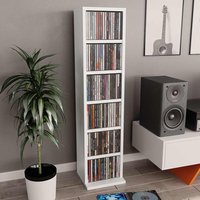 Baina Wooden Bookcase With 6 Shelves - White