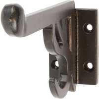 35mm x 70mm Black Ornate Flat Top Hat & Coat Hook