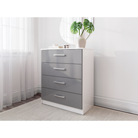 Birlea Lynx 4 Drawer Chest White and Grey Drawer Chest