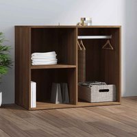 Deion Wooden Clothes Storage With Self In Brown Oak