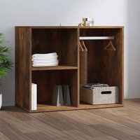 Deion Wooden Clothes Storage With Self In Smoked Oak