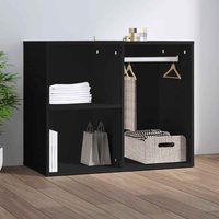 Deion Wooden Clothes Storage With Self In Black