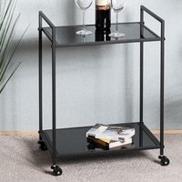Manitowoc Metal Drinks Serving Trolley With Glass Shelf In Black