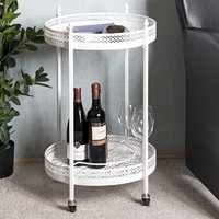 Magnolia Metal Drinks Serving Trolley In White