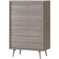 Batya Wooden Chest Of 5 Drawers In Grey Oak