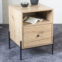 Anniston Wooden Bedside Cabinet With 1 Drawer In Oak