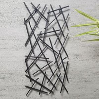 Corsicana Small Metal Wall Hung Coat Rack In Black