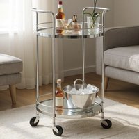 Pulaski Mirrored Drinks Serving Trolley With Chrome Frame