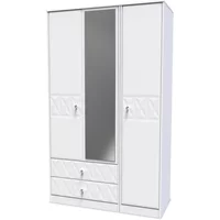 Welcome San Jose 3 Door 2 Drawer Tall Mirrored Triple Wardrobe Assembled