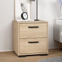 Sayreville Wooden Bedside Cabinet With 2 Drawers In Jackson Hickory