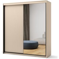 Trier Wooden Wardrobe With 2 Sliding Doors In Beige And LED