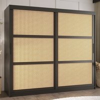 Reno Wooden Wardrobe With 2 Sliding Doors In Black