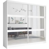 Flora Mirrored Wardrobe With 2 Sliding Doors In White