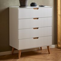 Lincoln Wooden Chest Of 4 Drawers In White And Oak