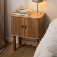 Lewiston Wooden Bedside Cabinet With 2 Sliding Doors In Oak