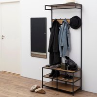 Salvo Wooden Clothes Rack With 3 Shelves In Matt Wild Oak