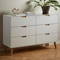 Lincoln Wooden Chest Of 6 Drawers In White And Oak