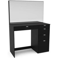 Albion Wooden Dressing Table With Mirror And 5 Drawers In Black