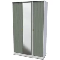 Welcome Las Vegas 3 Door Tall Mirrored Triple Wardrobe Assembled