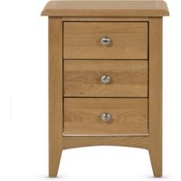 Kamiah Wooden Bedside Cabinet With 3 Drawers In Oak