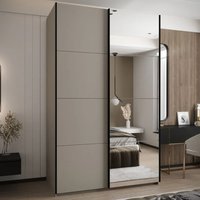 Tarzana III Wooden Wardrobe With 2 Sliding Doors In Cashmere