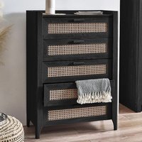 Sumter Wooden Chest Of 5 Drawers In Black Ash And Oak