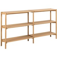 Benson Wide Wooden Bookcase With 4 Shelves In Oak