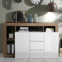 Hanmer White Gloss Sideboard With 2 Doors 3 Drawers In Mercure