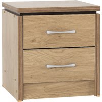 Crieff Wooden Bedside Cabinet With 2 Drawers In Oak And Walnut