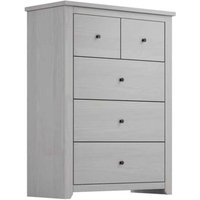 Havanan Wooden Chest Of 5 Drawers - Grey