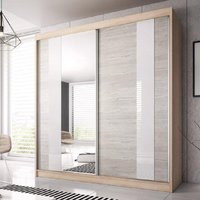 Mesa 183cm Mirrored Wardrobe And 2 Sliding Doors In Sonoma Oak