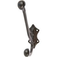 35mm x 150mm Black Leaf Backed Hat & Coat Hook