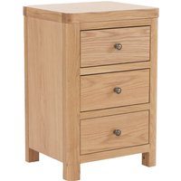Reston Wooden Bedside Cabinet With 3 Drawers In Oak