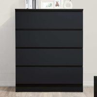 Oakley Wooden Chest Of 4 Drawers In Black