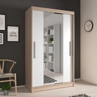 Nichols Wooden Wardrobe With 2 Sliding Doors In Oak And White