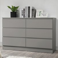 Oakley Wooden Chest Of 6 Drawers In Grey