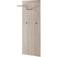 Arcata Wooden Wall Coat Rack Panel With 1 Shelf In Sonoma Oak