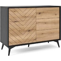 Dieppe Wooden Sideboard 1 Door 3 Drawers In Evoke Oak