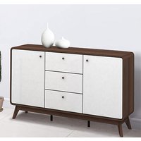Clive Wooden Sideboard With 2 Doors 3 Drawers In Walnut And White