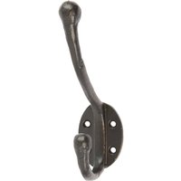 35mm x 125mm Black Rounded Hat & Coat Hook