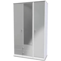 Welcome Padstow 3 Door 2 Drawer Tall Mirrored Triple Wardrobe Assembled