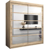 Reston Mirrored Wardrobe With 2 Sliding Doors In Sonoma Oak