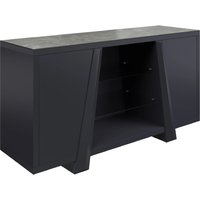 Brandon Light Grey Ceramic Top Sideboard With Black Wooden Base