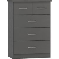 Mack Wooden Chest Of 5 Drawers In Grey