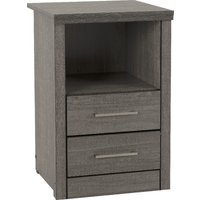 Laggan Wooden Bedside Cabinet With 2 Drawers In Black