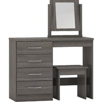 Mack Wooden Dressing Table Set With 4 Drawers In Black
