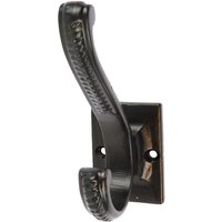 35mm x 100mm Black Square Back Scroll Hat & Coat Hook