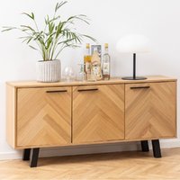 Brewster Wooden Storage Cabinet With 3 Doors In Oak
